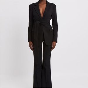 BOA Because of Alice Wrap Waist Suit Jacket Blazer Black Size Small